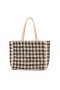 DÔEN Bags | Women Grande Mathilde Bag Black Gingham Raffia
