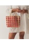 DÔEN Bags | Women Petite Mathilde Bag Red Gingham Raffia