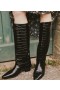 DÔEN Shoes | Women Riviera Boot Black Faux Croc
