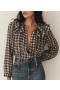 DÔEN Tops | Women Joelle Top Navy Countryside Plaid