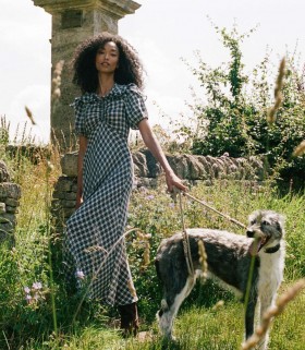 DÔEN Dresses | Women Gwyneira Dress Navy Countryside Plaid