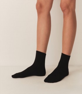 DÔEN Socks & Tights | Women COLLÉGIEN Ankle Sock Noir De Charbon