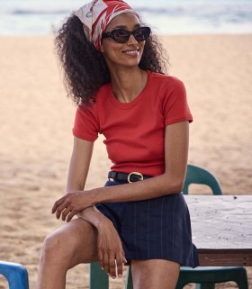 DÔEN Tees | Women Vivi Tee Scarlet