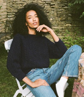  DÔEN Malhas | Suéter de cashmere Cressida feminino azul-marinho