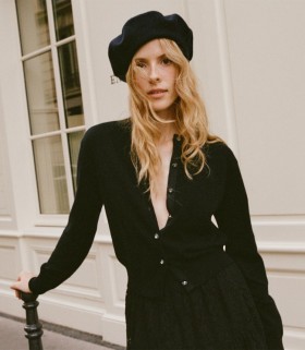  Cinture, cappelli e guanti DÔEN | Berretto Georgianna in lana nera da donna