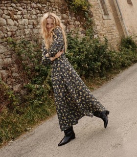  Abiti DÔEN | Abito Charleston da donna Noir Winding Blossoms