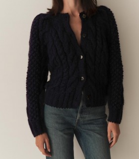  Maglieria DÔEN | Cardigan da donna con motivo a canale, blu navy