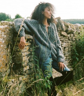  DÔEN Knitwear | Damski kardigan Caldwell w kolorze antracytowym