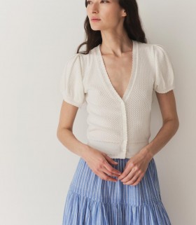  Tricotaje DÔEN | Cardigan Ambrose pentru femei, culoare ivory