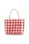  DÔEN Väskor | Dam Petite Mathilde Väska Röd Gingham Raffia