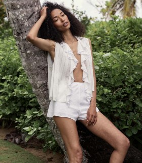  DÔEN Byxor & Shorts | Dam Loren Linneshorts Salt