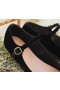  Zapatos DÔEN | Pantuflas Mary Jane negras para mujer