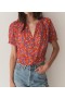  DÔEN Tops | Top Anaise para mujer, color rojo Dayflower Meadow
