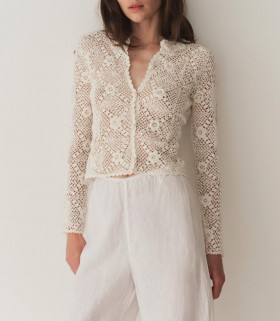 DÔN Strikvarer | Dame Ottoline Cardigan Pearl