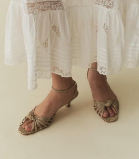 DÔEN Schoenen | Dames Hepburn Hak Faux Lizard