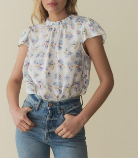  DÔEN Tops | Women Yvie Top Bleu Frolicking Floral
