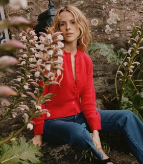 DÔEN Neuleet | Naisten Fairchild Cashmere -neuletakki, tomaatti