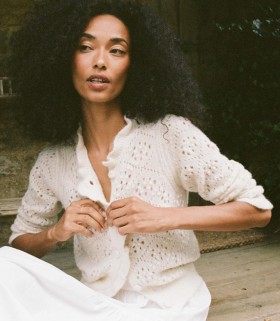 Tricots DÔEN | Cardigan Claudie Femme Ivoire