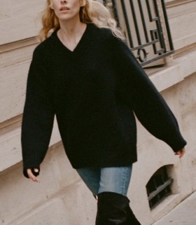 Tricot DÔEN | Pull Merit noir pour femme