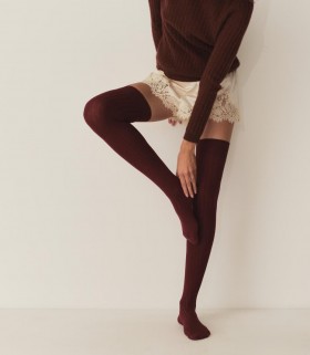 Chaussettes et collants DÔEN | Chaussettes hautes Collégien femme Bordeaux Grand Cru